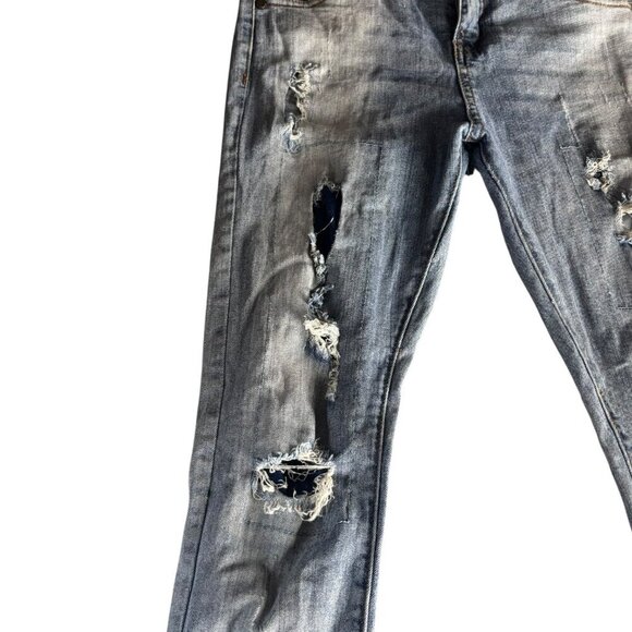 V.I.P Jeans Girls Distressed Denim Slim Fit Size 14 Ripped Five Pocket Style - Picture 14 of 16